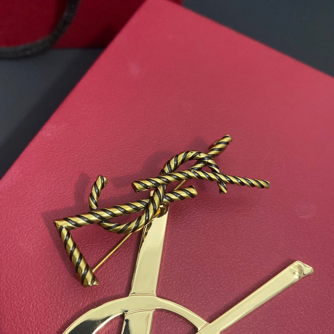 Vintage Threaded Letter Brooch