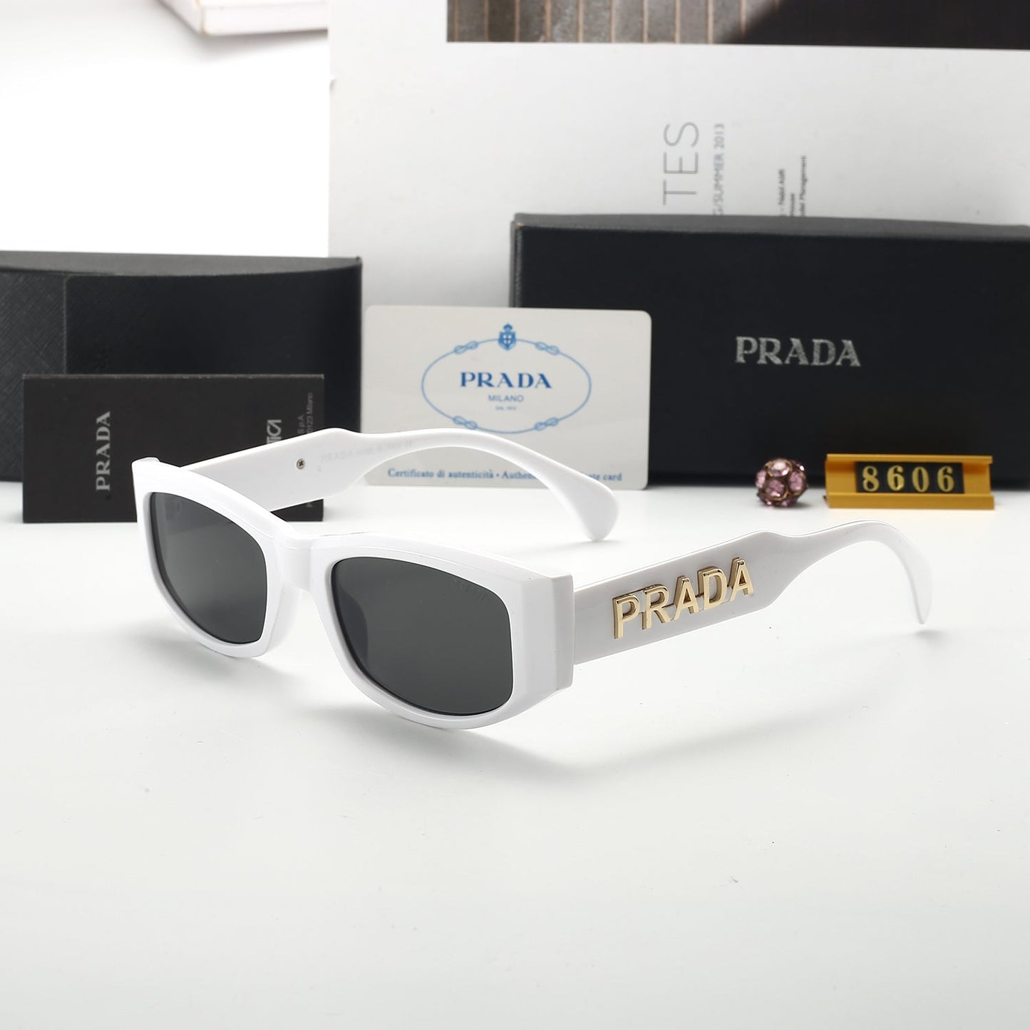 5 colors thin frame sunglasses 8606
