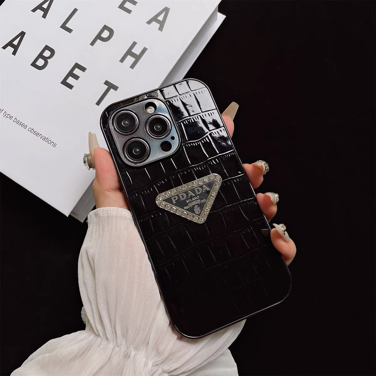 Luxurious crocodile leather case