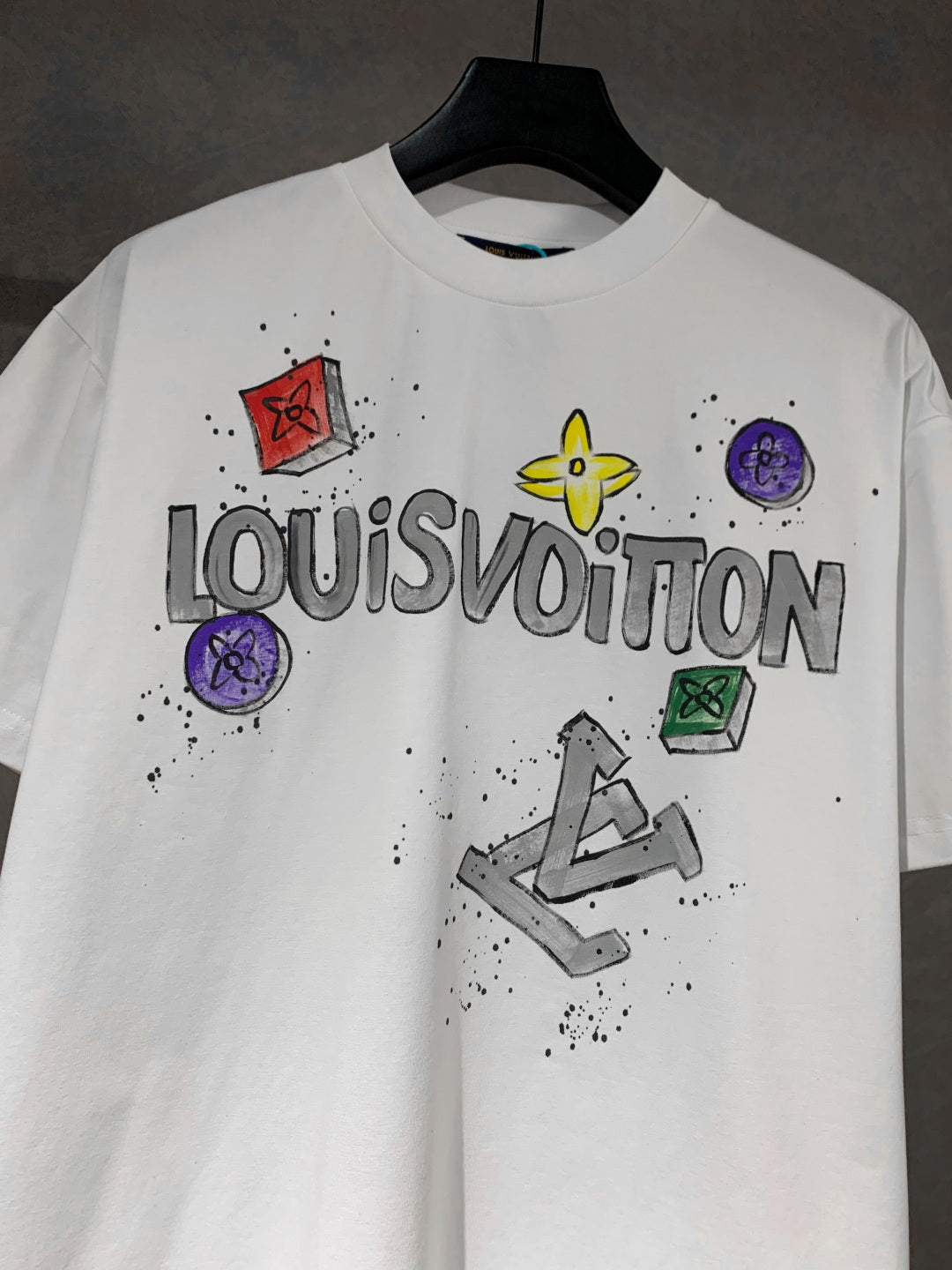 Hand-painted printed T-shirt