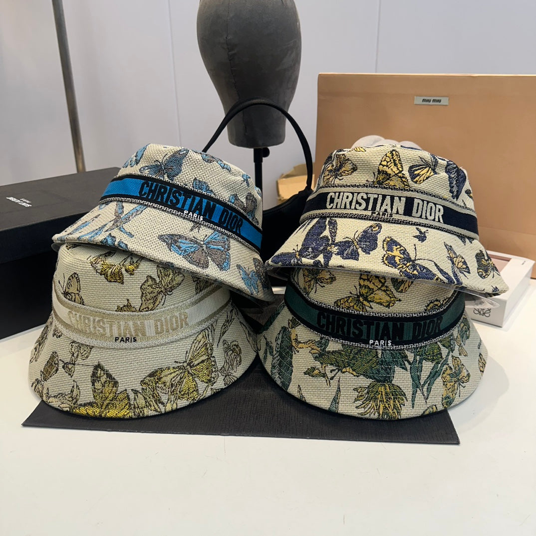 Butterfly Embroidered Bucket Hat