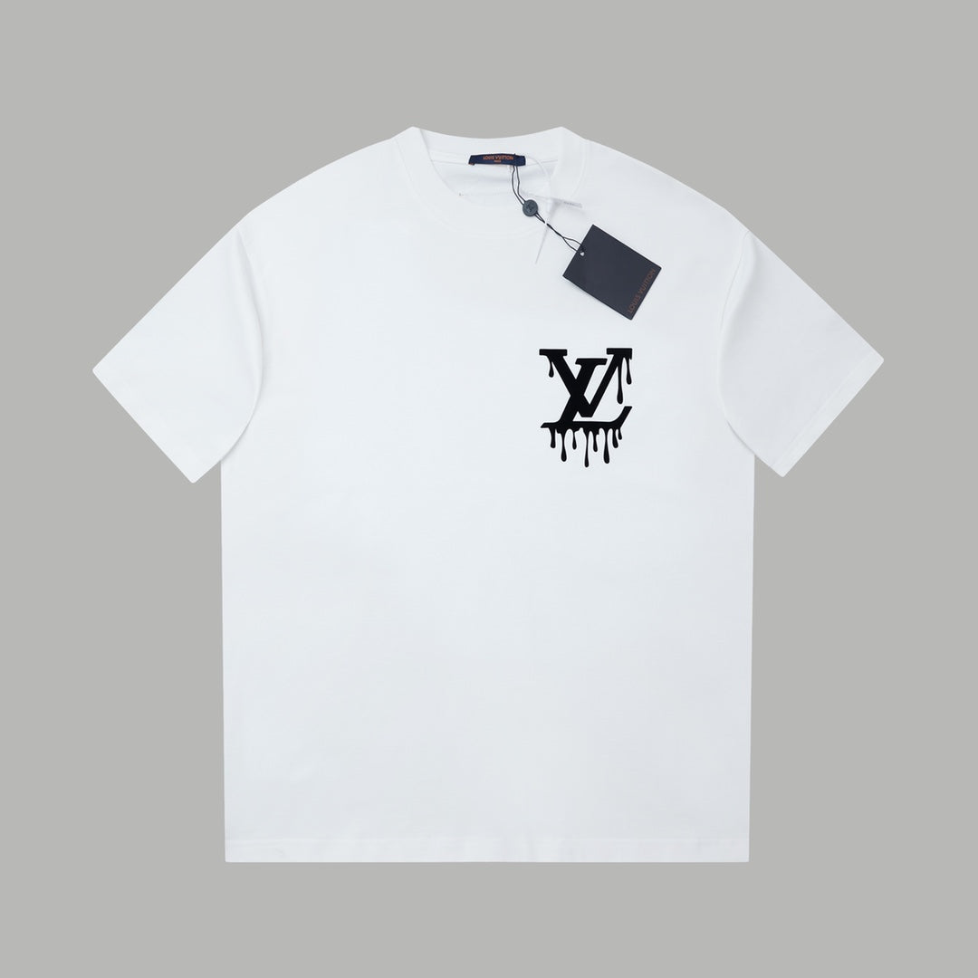 Embroidered printed cotton T-shirt