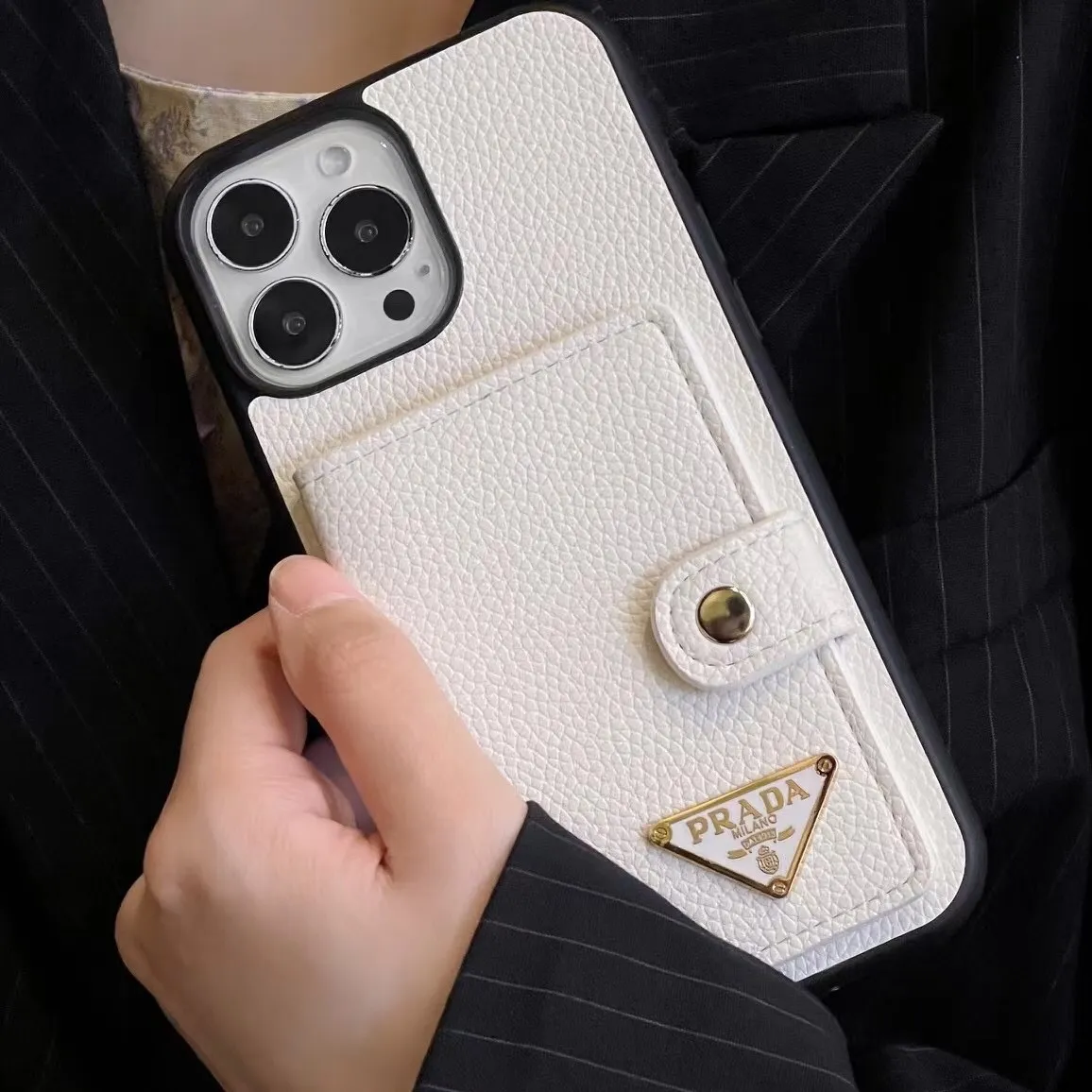 Leather Triangle Card Wallet Case