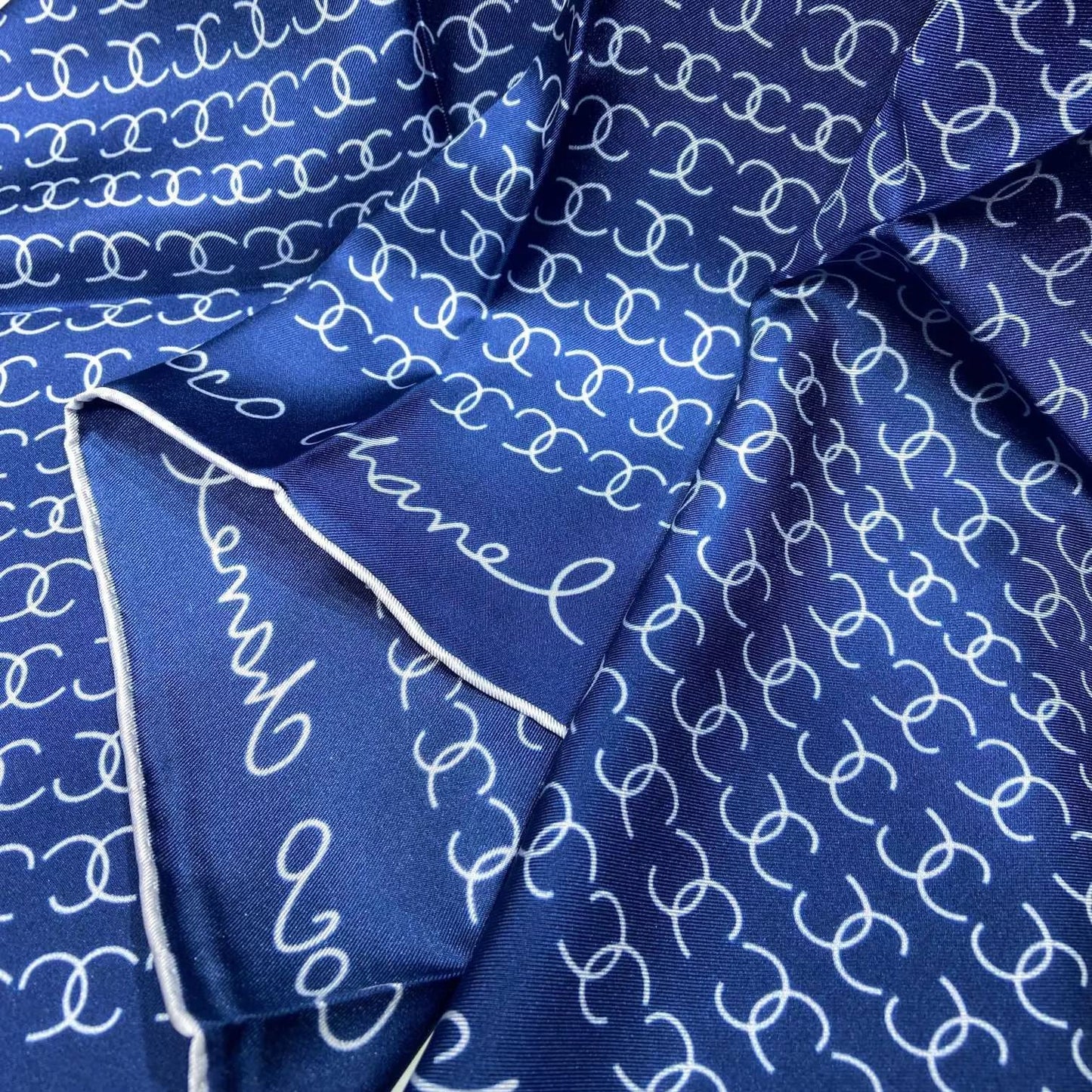 Hand-Painted Logo Square Silk Scarf
