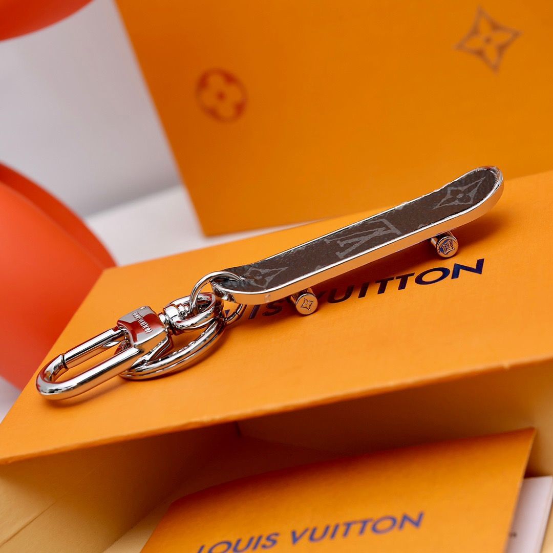 Leather Monogram Skateboard Keychain