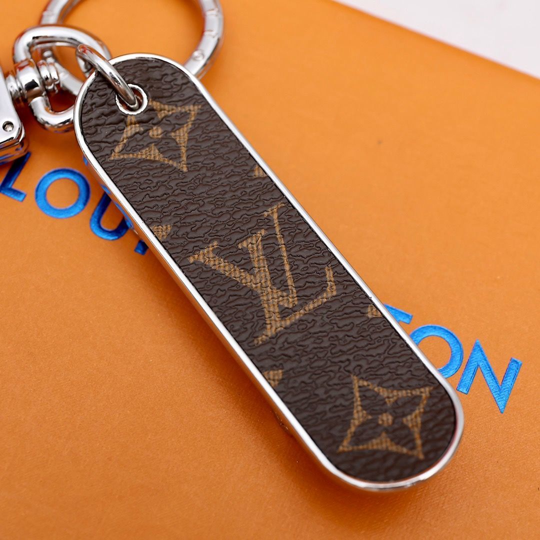 Leather Monogram Skateboard Keychain