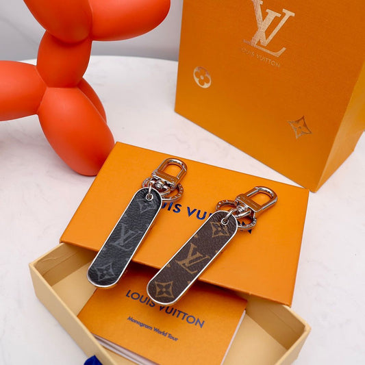 Leather Monogram Skateboard Keychain