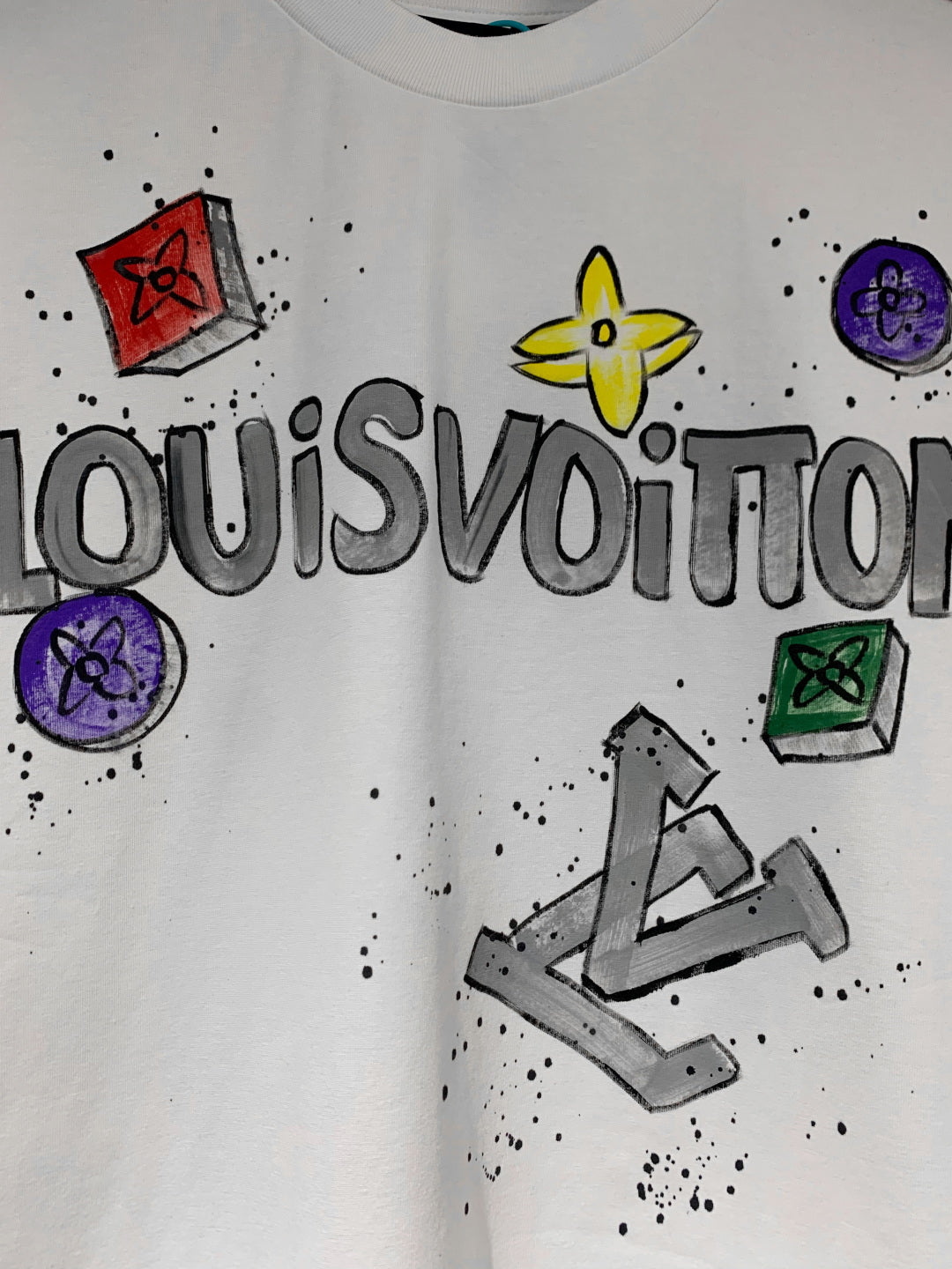 Hand-painted printed T-shirt