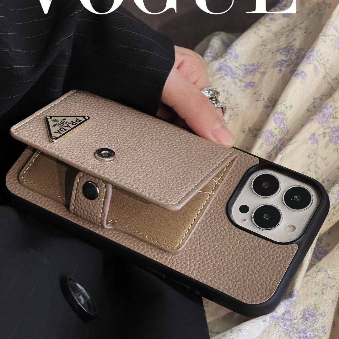 Leather Triangle Card Wallet Case