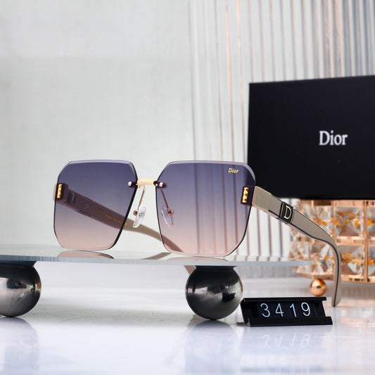 Half Frame Square Gradient Sunglasses