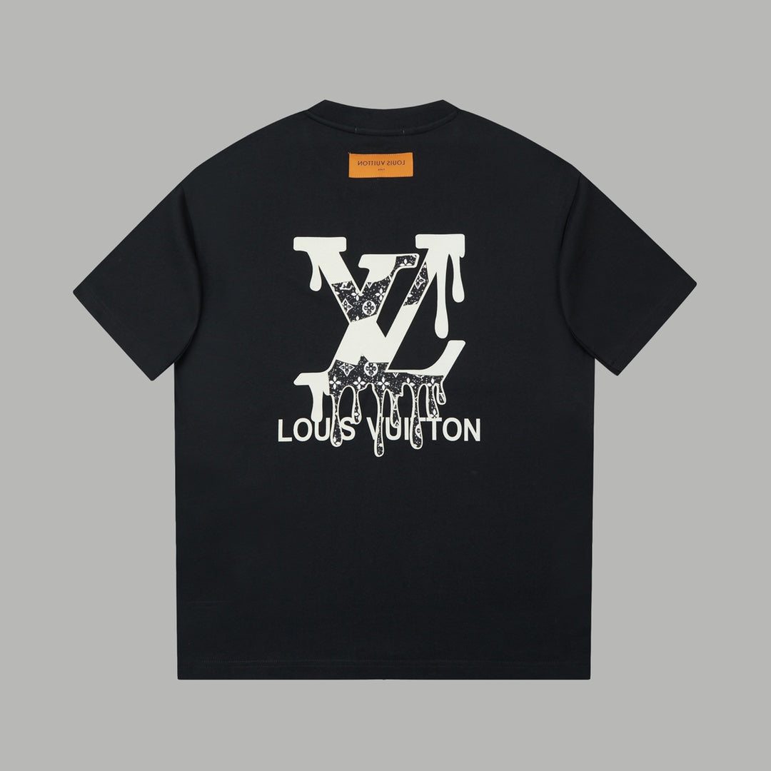Embroidered printed cotton T-shirt