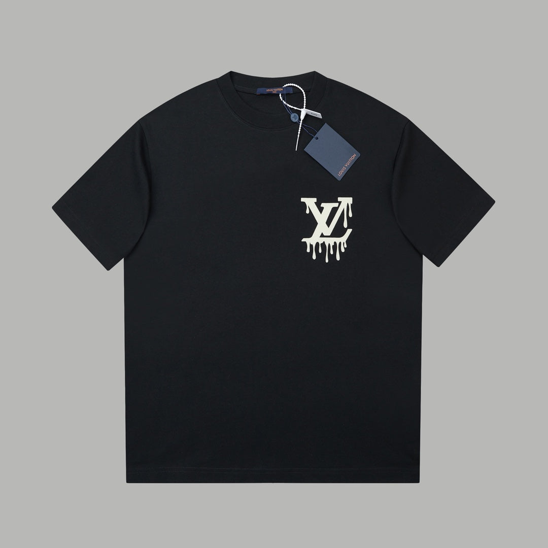Embroidered printed cotton T-shirt