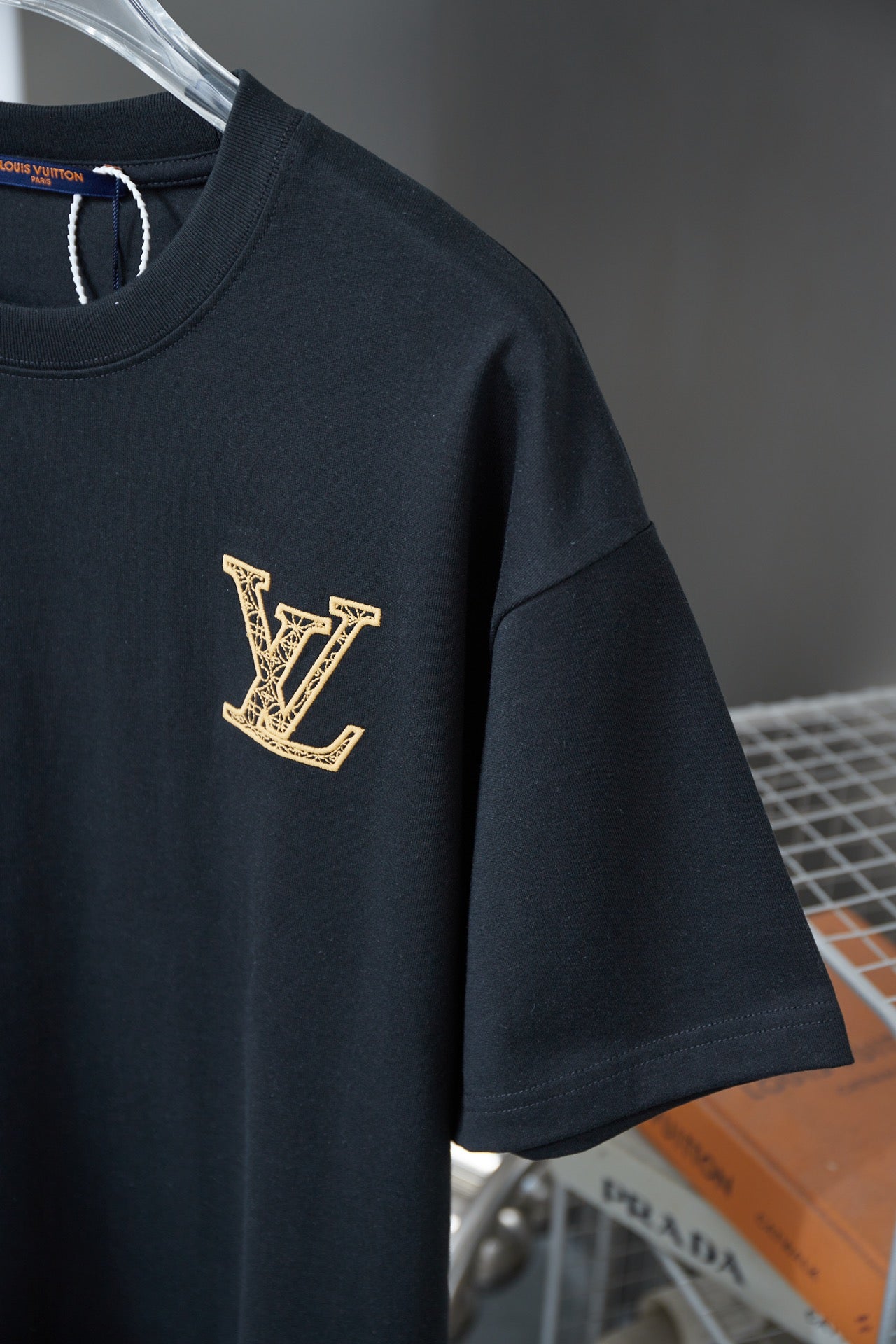 Double-sided embroidered cotton T-shirt