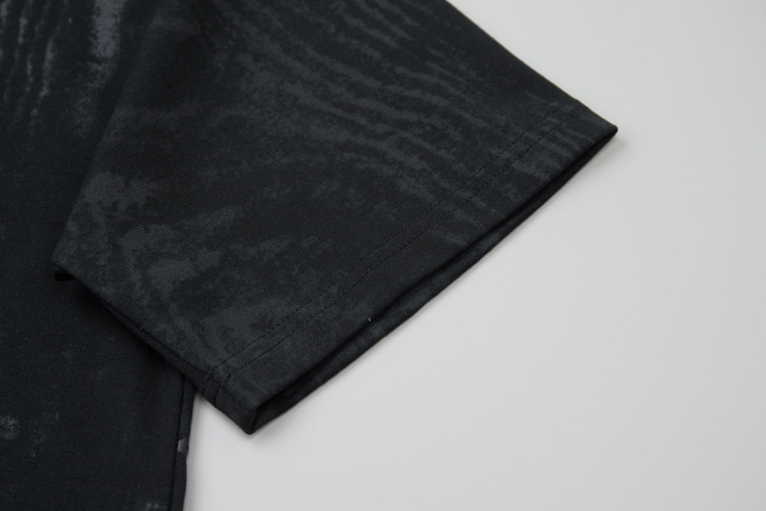 Wave texture print foam T-shirt