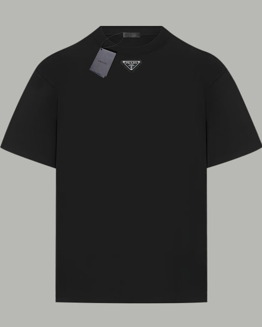 Metal Logo Double Yarn Cotton T-shirt